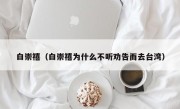 白崇禧（白崇禧为什么不听劝告而去台湾）