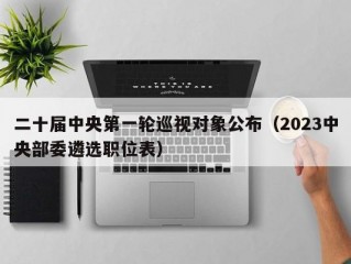 二十届中央第一轮巡视对象公布（2023中央部委遴选职位表）