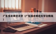 广东技术师范大学（广东技术师范大学分数线）