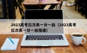 2023高考位次表一分一段（2023高考位次表一分一段福建）