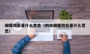 蝴蝶效应是什么意思（网络蝴蝶效应是什么意思）