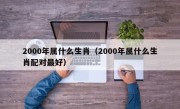 2000年属什么生肖（2000年属什么生肖配对最好）