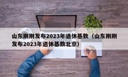 山东刚刚发布2023年退休基数（山东刚刚发布2023年退休基数北京）