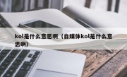 kol是什么意思啊（自媒体kol是什么意思啊）